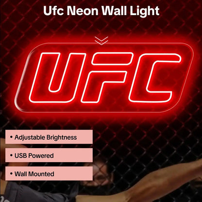 Adjustable UFC Neon Wall Light - USB Powered Ambient Lamp for Gaming Bedrooms and Special Occasions
