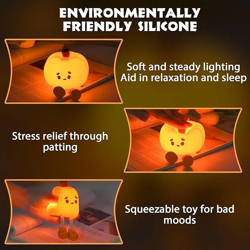 Halloween Pumpkin Night Light - Adjustable Bedside Lamp for Children's Sleep with Eye Protection, USB Rechargeable, Ideal Halloween Decoration Gift