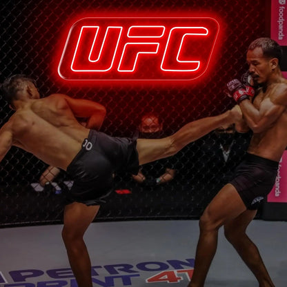 Adjustable UFC Neon Wall Light - USB Powered Ambient Lamp for Gaming Bedrooms and Special Occasions