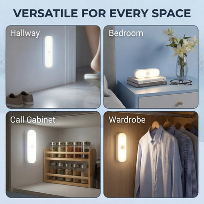 Under Cabinet Motion Sensor Lights, USB Rechargeable and Dimmable, Magnetic Installation for Kitchen, Wardrobe, Pantry, Closet, Bathroom, Stairs, Sink Cabinet, and Garage