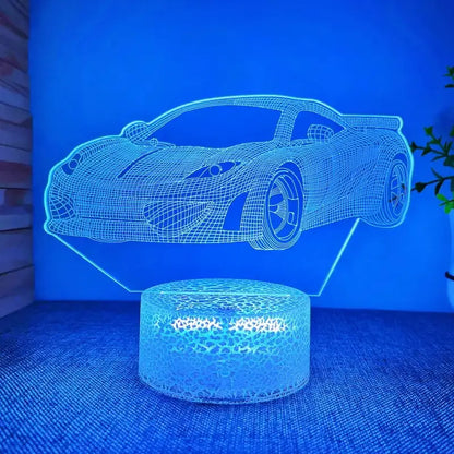 3D Car Design LED Night Light, USB-Powered Creative Desk Lamp, Decorative Ambient Lighting for Home, Bedroom, Living Room, Office - Ideal Gift for Men, Boyfriends, Children, and Family