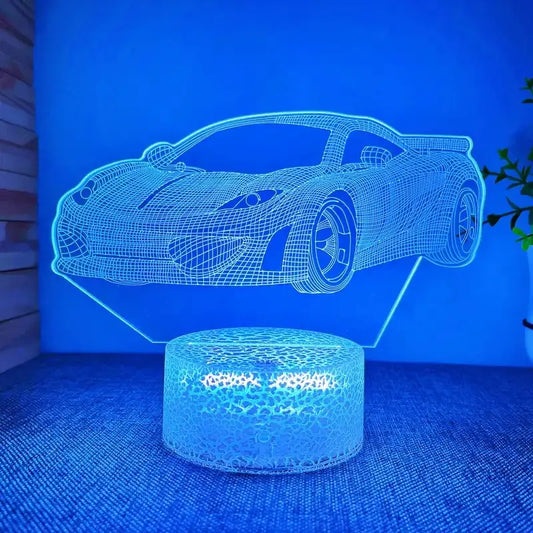 3D Car Design LED Night Light, USB-Powered Creative Desk Lamp, Decorative Ambient Lighting for Home, Bedroom, Living Room, Office - Ideal Gift for Men, Boyfriends, Children, and Family