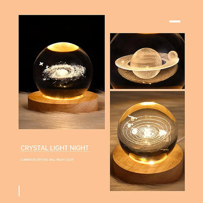 3D Saturn Ball Night Light - LED Galaxy Planet Lamp with Base for Bedroom Decor and Artistic Gifts