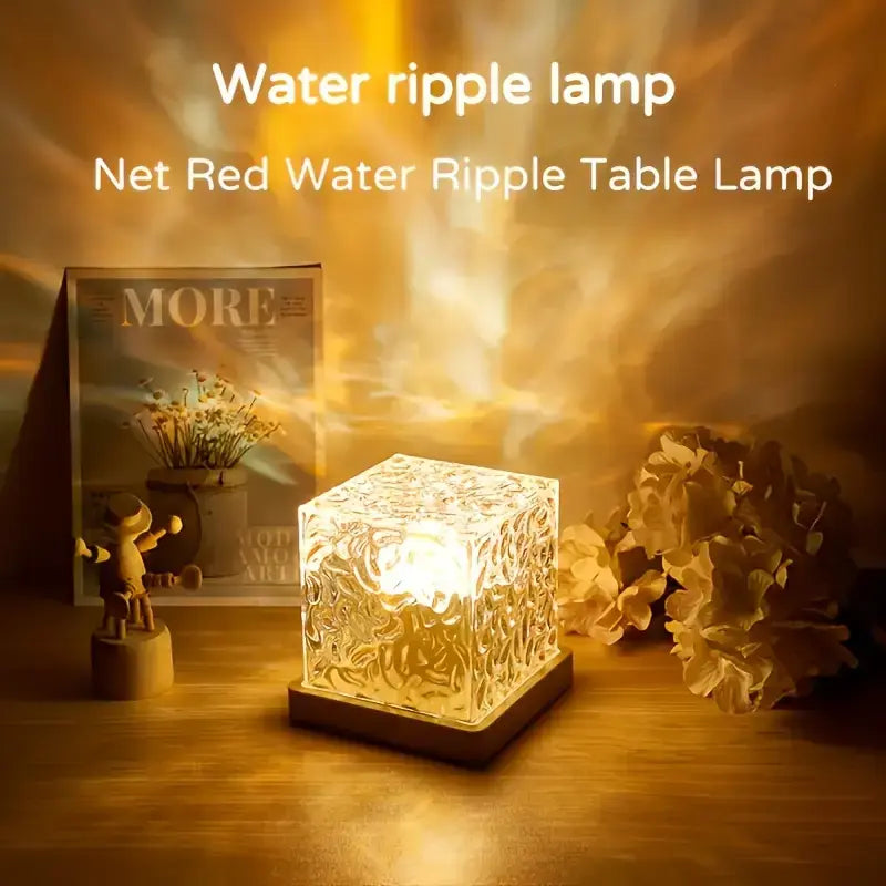 Ocean Wave Projector Light - Midnight Aura Lamp with Touch Control and 3D Tesseract Design for Home, Office, Bar, and Restaurant Decorative Lighting