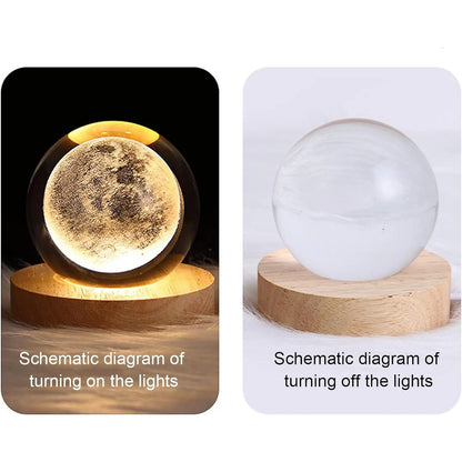 3D Saturn Ball Night Light - LED Galaxy Planet Lamp with Base for Bedroom Decor and Artistic Gifts