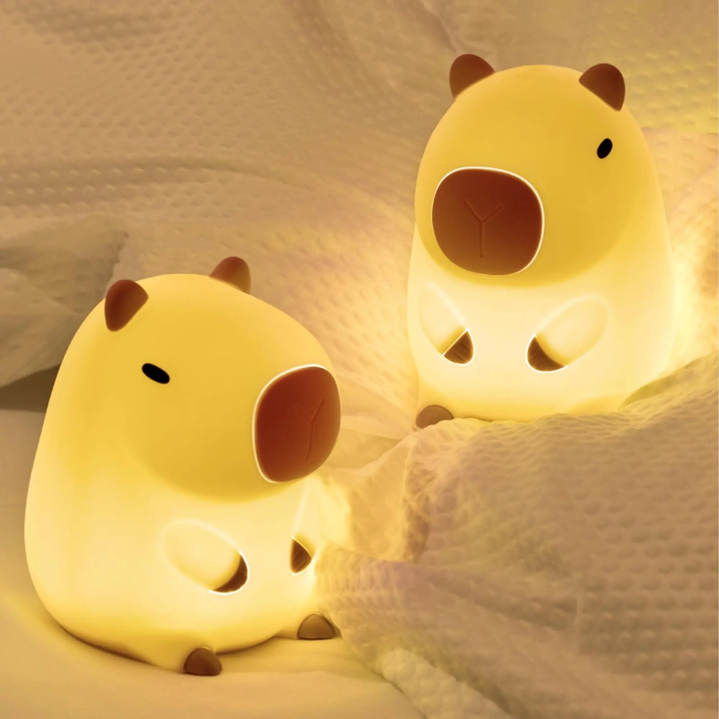 Cartoon Capybara Design Rechargeable Night Light - Portable Touch Control Lamp for Bedroom and Living Room, Ideal Gift for Christmas and New Year