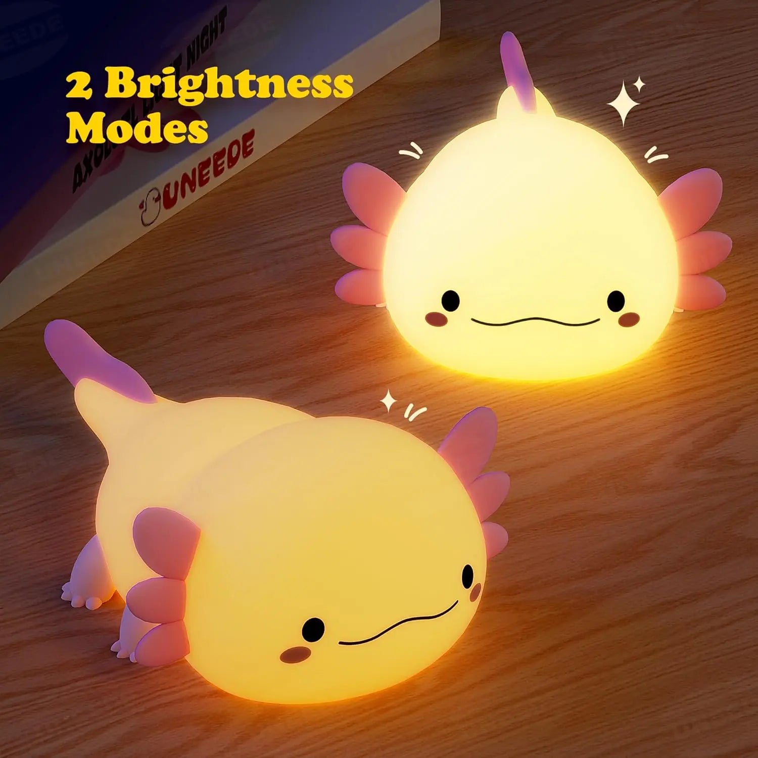 UNEEDE Axolotl Silicone Night Light for Children, Rechargeable Table Lamp for Nursery and Home Decor, Ideal for Bedroom, Living Room, and Dining Spaces, Perfect Gift Option