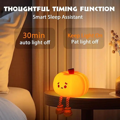 Halloween Pumpkin Night Light - Adjustable Bedside Lamp for Children's Sleep with Eye Protection, USB Rechargeable, Ideal Halloween Decoration Gift