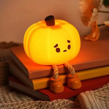 Halloween Pumpkin Night Light - Adjustable Bedside Lamp for Children's Sleep with Eye Protection, USB Rechargeable, Ideal Halloween Decoration Gift