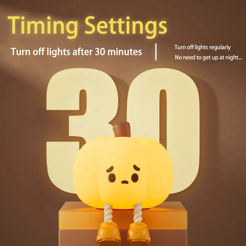 Halloween Pumpkin Night Light - Adjustable Bedside Lamp for Children's Sleep with Eye Protection, USB Rechargeable, Ideal Halloween Decoration Gift