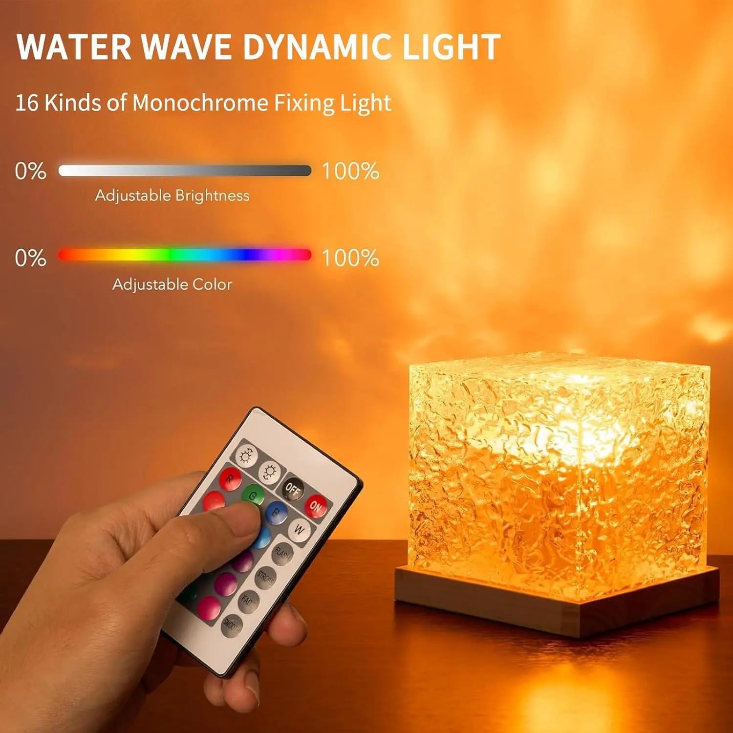 Ocean Wave Projector Light - Midnight Aura Lamp with Touch Control and 3D Tesseract Design for Home, Office, Bar, and Restaurant Decorative Lighting