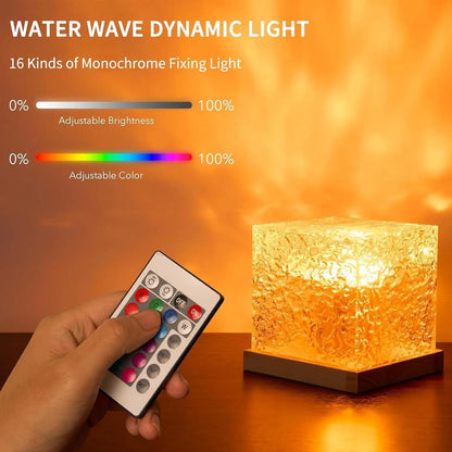Ocean Wave Projector Light - Midnight Aura Lamp with Touch Control and 3D Tesseract Design for Home, Office, Bar, and Restaurant Decorative Lighting