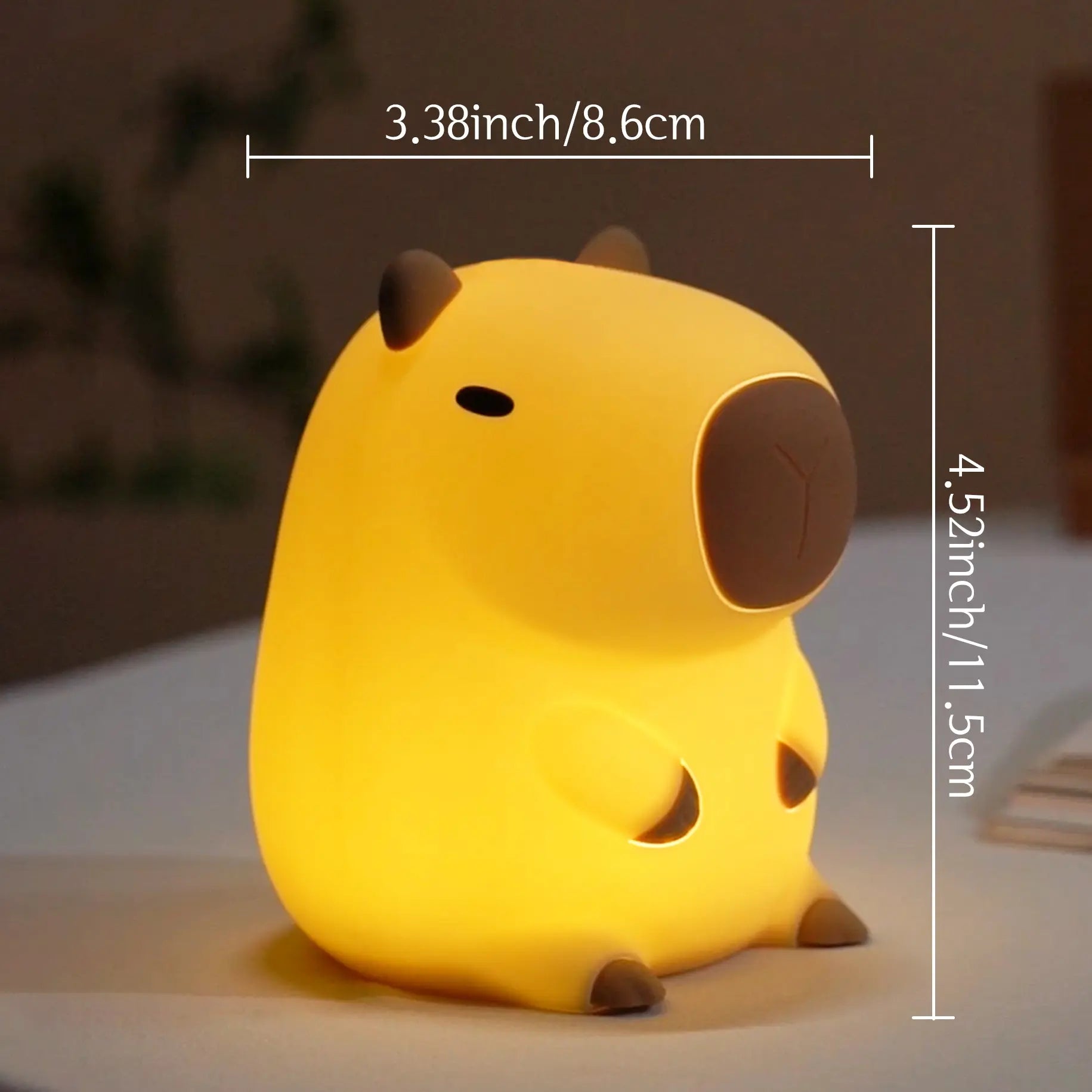 Cartoon Capybara Design Rechargeable Night Light - Portable Touch Control Lamp for Bedroom and Living Room, Ideal Gift for Christmas and New Year