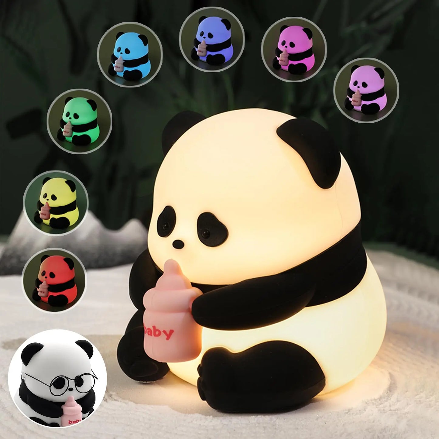 Professional Panda LED Night Light for Children, Silicone Nursery Lamp with USB Rechargeable Feature, Adjustable RGB Lighting and Timer Function, Ideal Gift for Boys and Girls