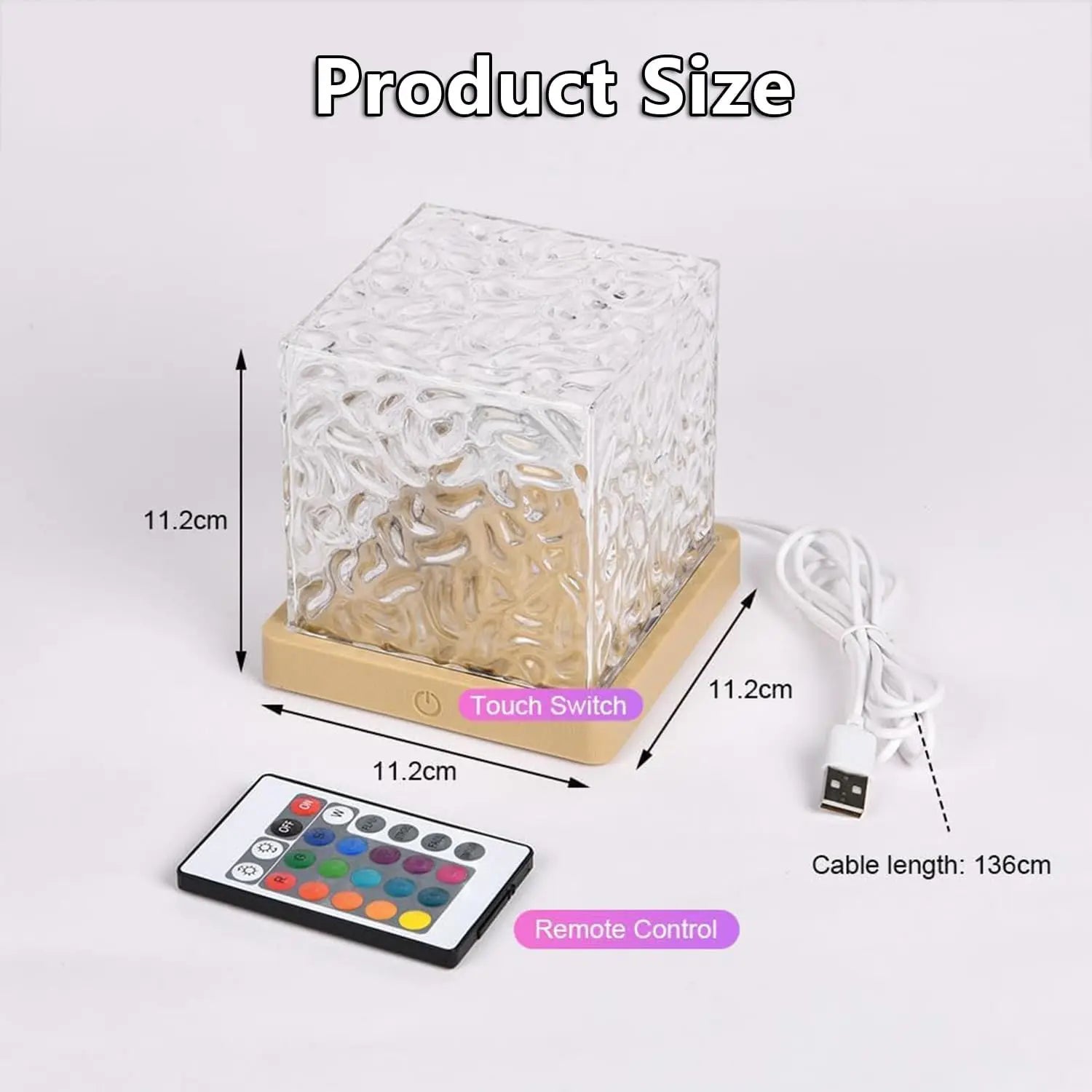 Ocean Wave Projector Light - Midnight Aura Lamp with Touch Control and 3D Tesseract Design for Home, Office, Bar, and Restaurant Decorative Lighting